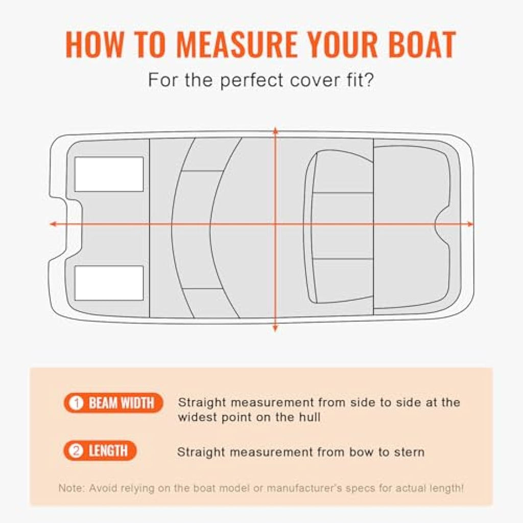 VEVOR Pontoon Boat Cover | 19'-20' Waterproof 800D Marine Grade Oxford