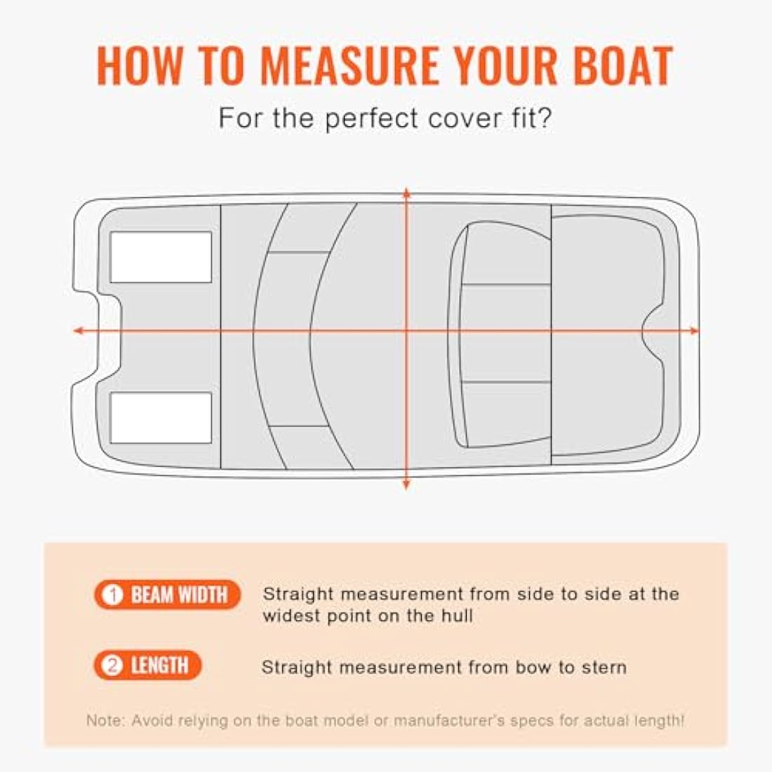 VEVOR 23'-24' Pontoon Boat Cover | 800D Waterproof Marine Oxford Fabric