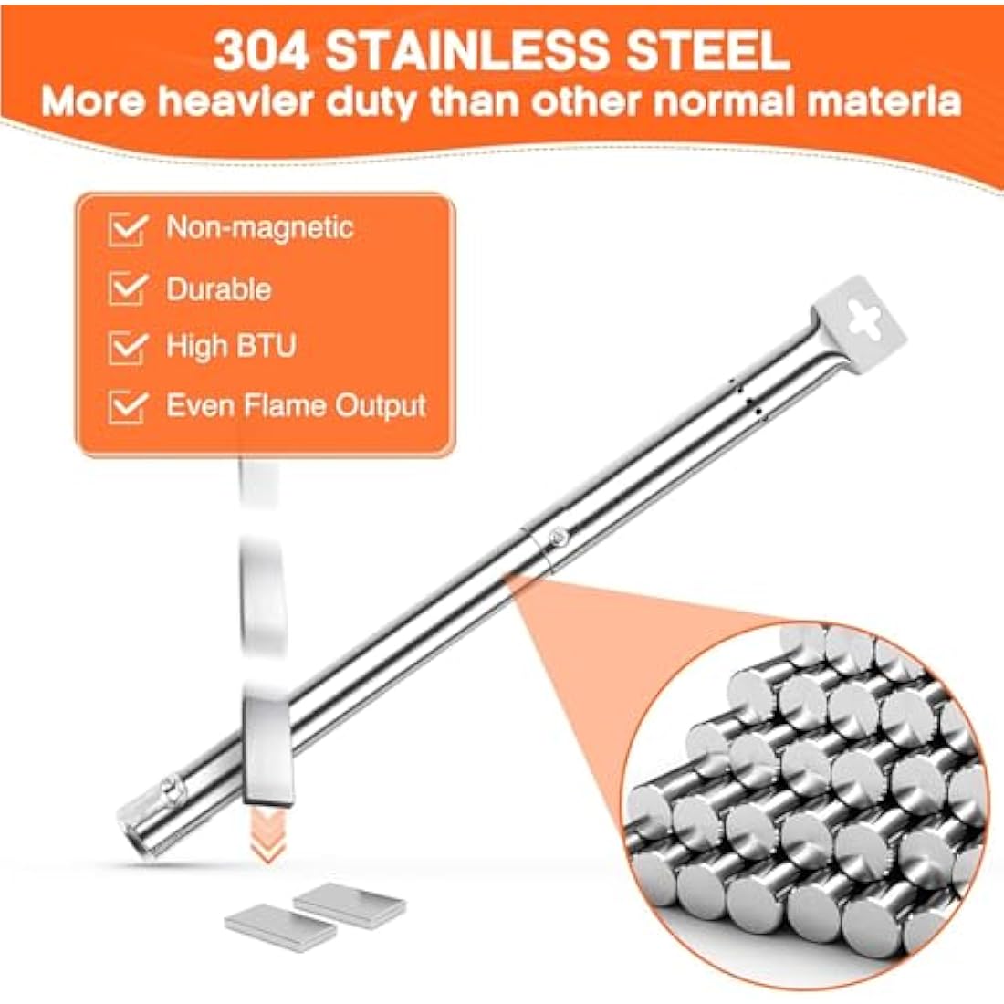 Denmay Universal Adjustable BBQ Gas Grill Burner, 31-45cm - 3 Pack