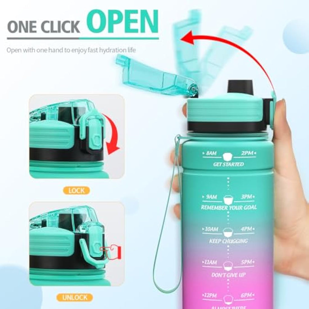 Niggeey Motivational Water Bottle | Leak Proof BPA Free Tritan – 1L