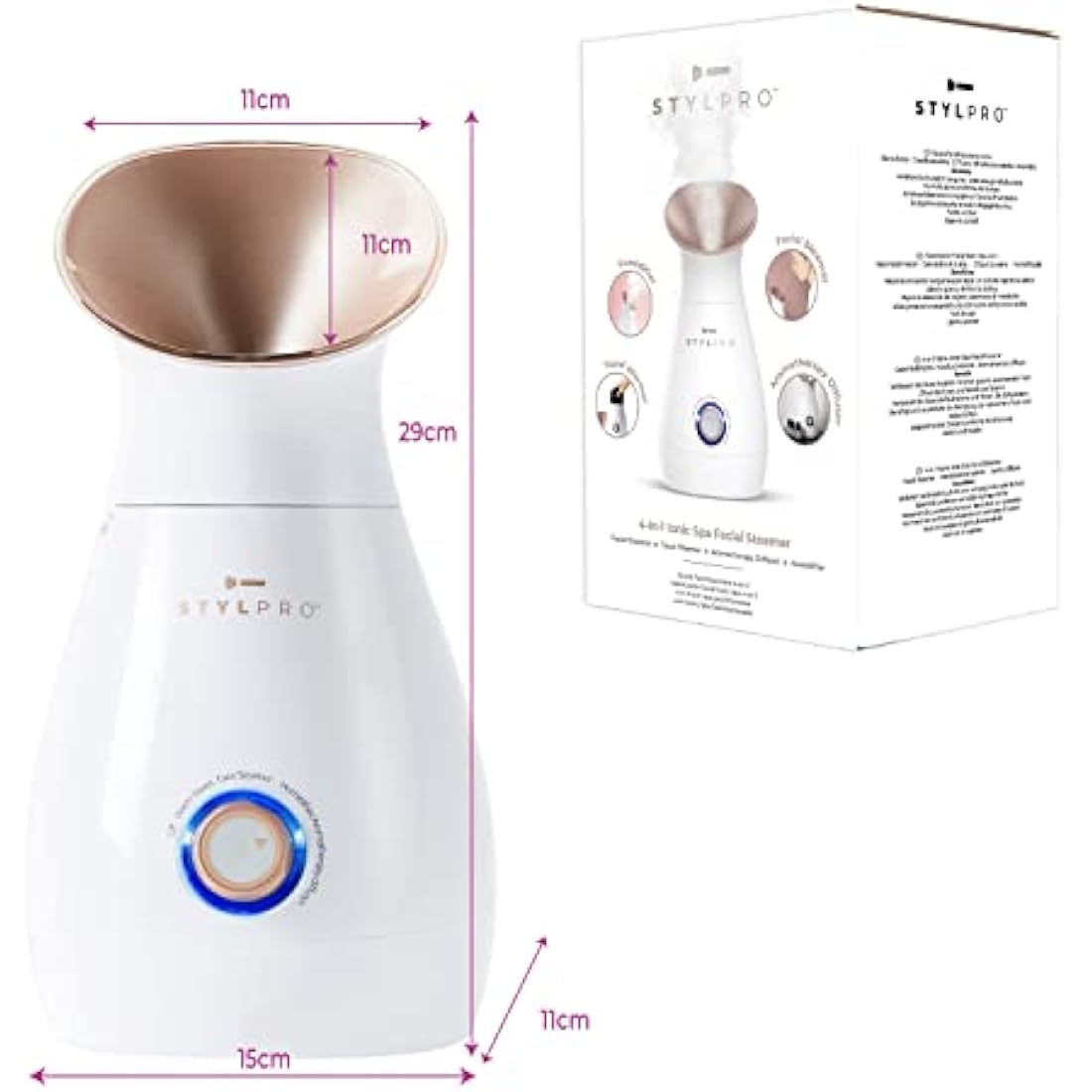 STYLPRO 4-in-1 Facial Steamer | Ionic Mist Humidifier & Towel Warmer