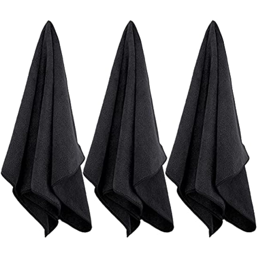 Polyte Microfibre Hair Drying Salon Towel - 12 Pack Quick Dry Black