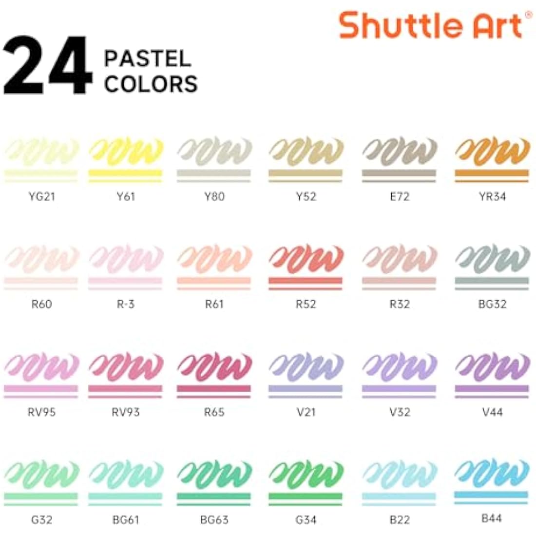 Shuttle Art 24 Pastel Acrylic Paint Pens – Brush Tip Markers for Rock Art