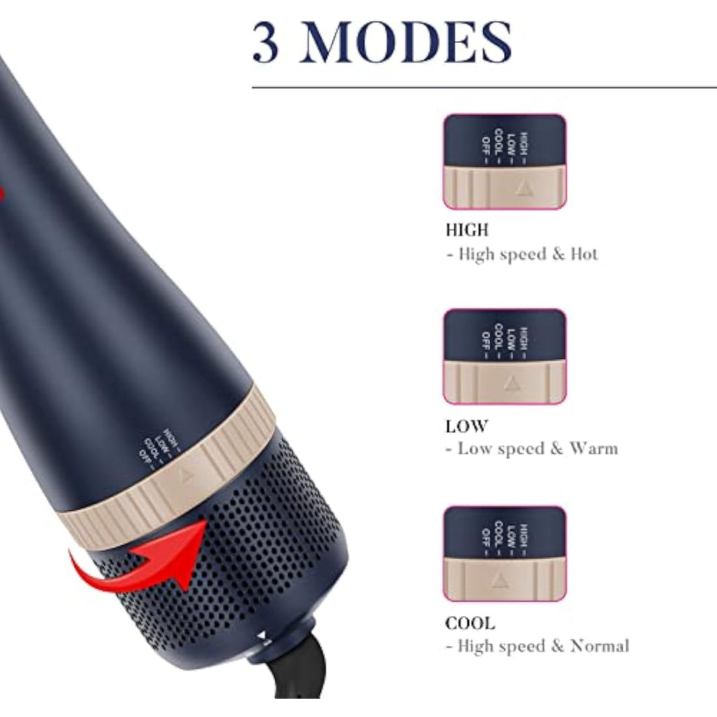 4-in-1 Hair Dryer Brush Set | Ionic Hot Air Styler - Blue