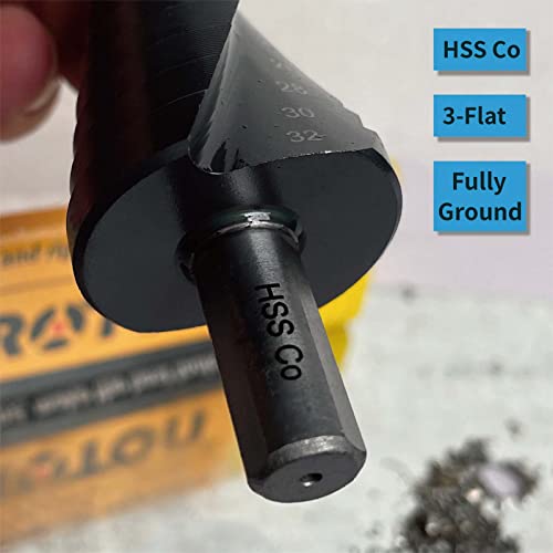 STROTON M35 Cobalt Step Drill Bit for Stainless Steel | 4-32mm 15 Steps