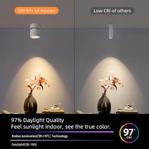 Aisilan 2-Pack Dimmable LED Ceiling Spotlight | 9W 3000K White Aluminum