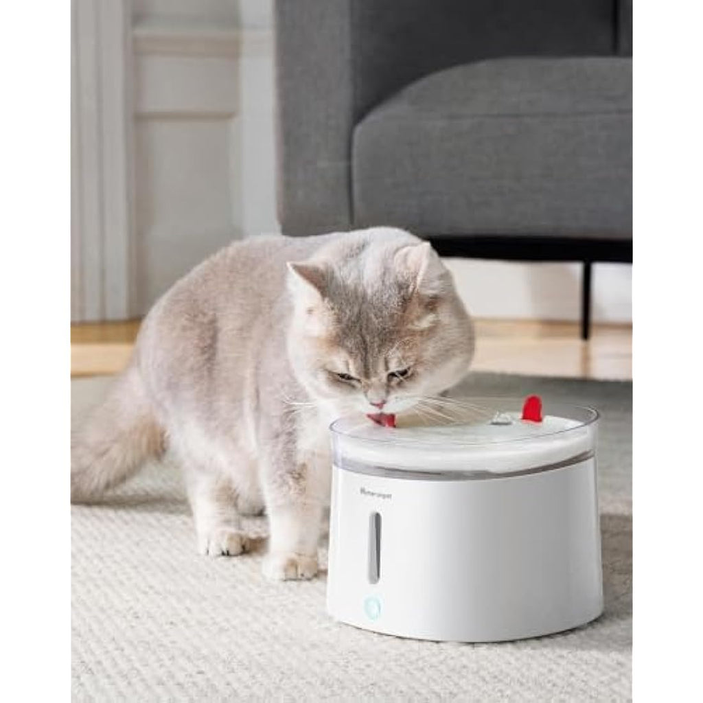 Homerunpet Porcelain Cat Water Fountain – 2L Ultra Quiet Wireless Pump