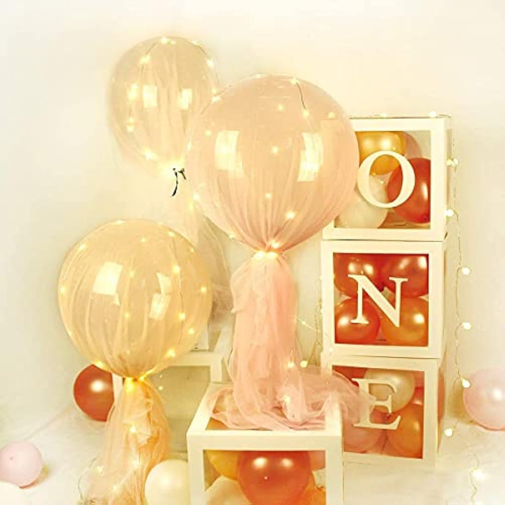 Jolof Store ONE Balloon Boxes – White 1st Birthday Party Decorations
