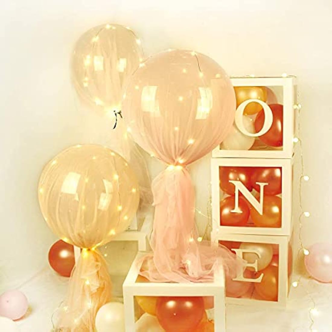 Jolof Store ONE Balloon Boxes – White 1st Birthday Party Decorations
