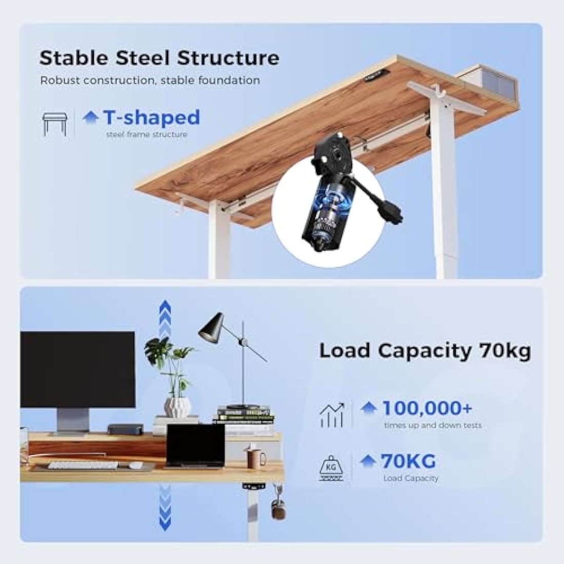 Agilestic Electric Standing Desk - 120x60cm Sit-Stand with 2 Drawers