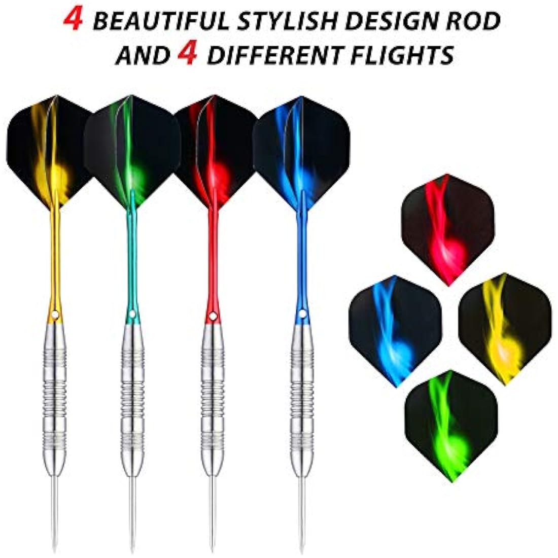 Centaur 12 Pack Steel Tip Darts - 22g Professional Metal Dart Set