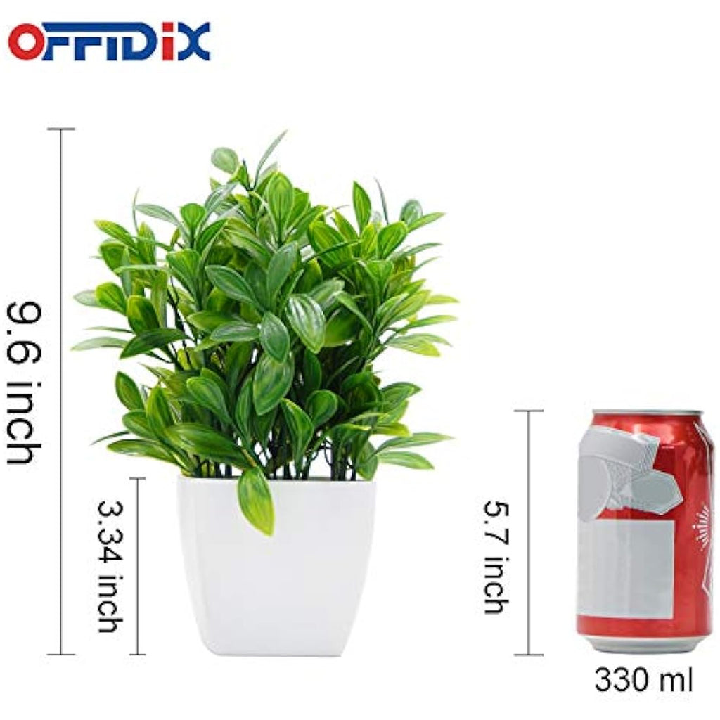 Jolof Store Artificial Eucalyptus Plant with Square Vase for Desk Decor