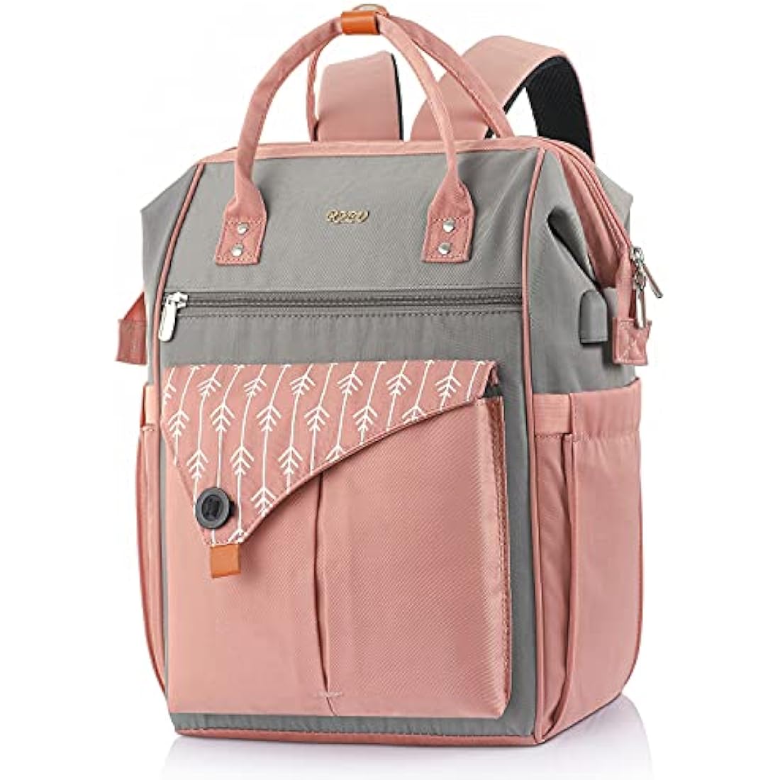 RJEU Women's 15.6 Inch Laptop Backpack | Waterproof Anti-Theft Bag - Pink