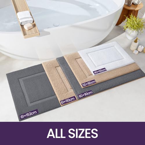 DEXI Bath Mat | 60x110cm Non-Slip Absorbent Microfiber Rug - Grey