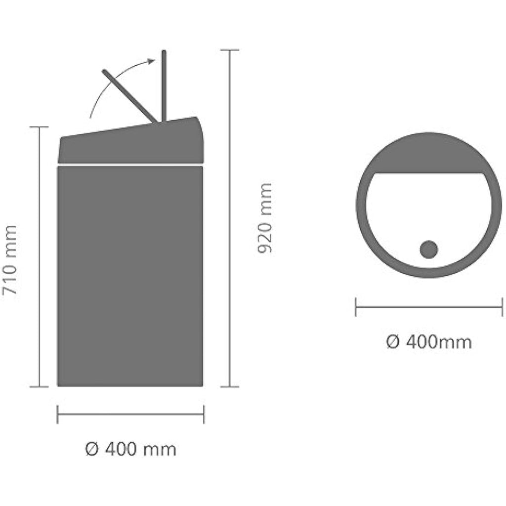 Brabantia 60L Kitchen Touch Bin – Matt Steel Large Waste Bin