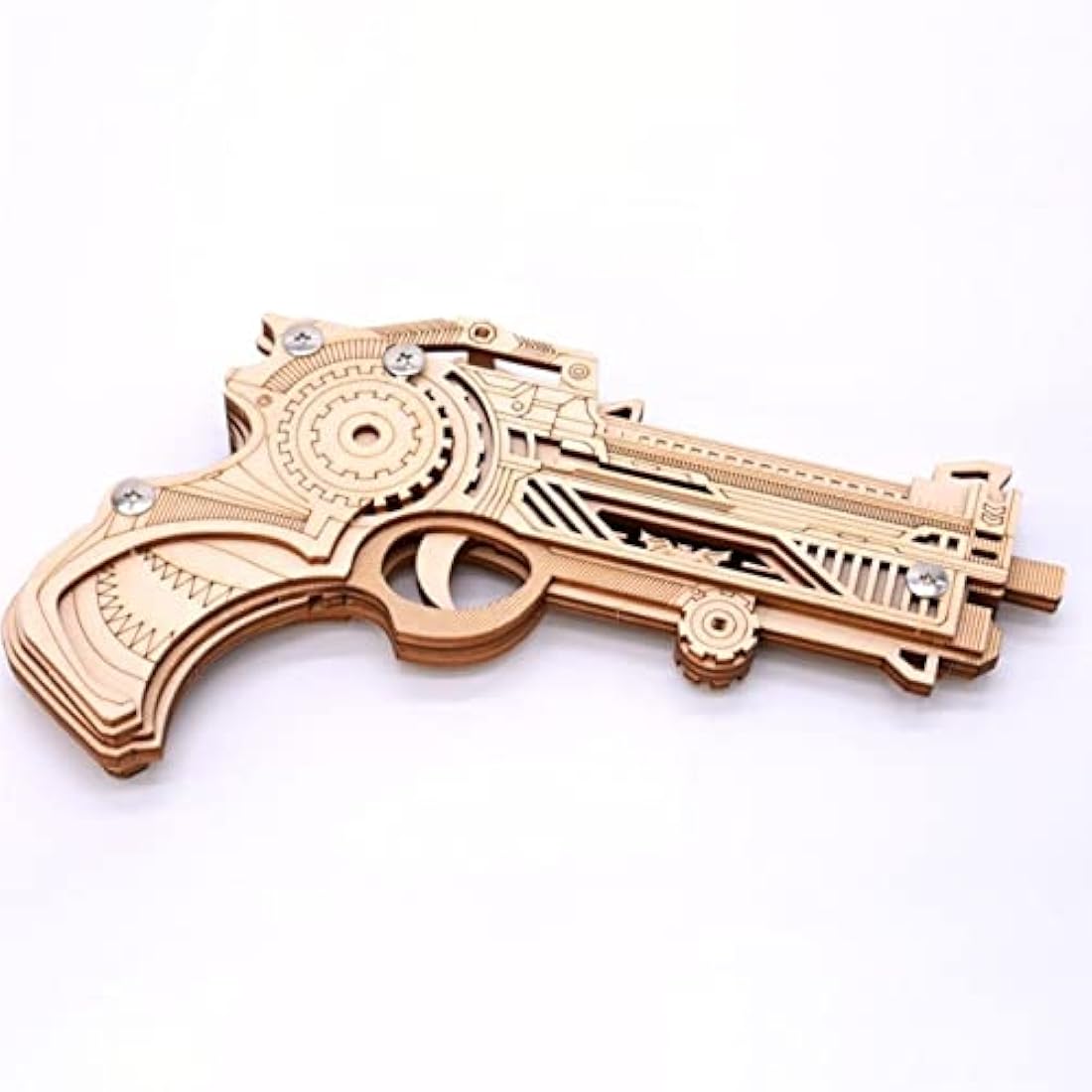 Wooden Rubber Band Gun DIY 3D Mechanical Model Puzzle Kit