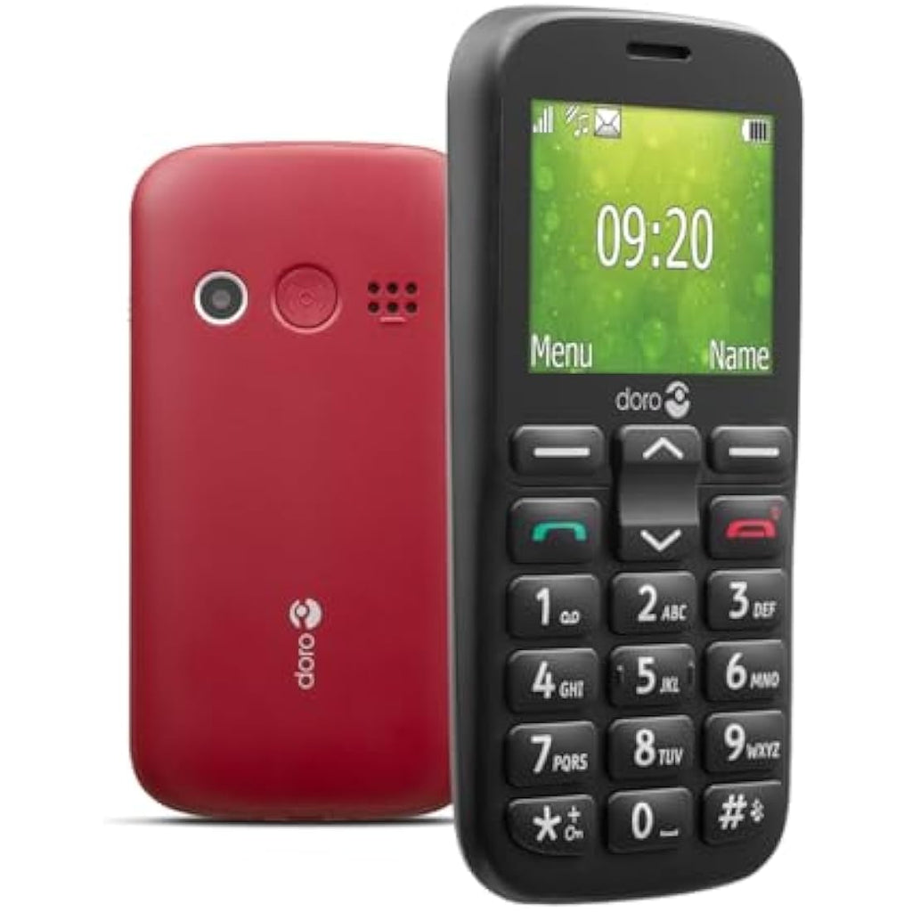 Doro 1380 Senior Mobile Phone | Unlocked 2G Dual SIM with Camera - Red