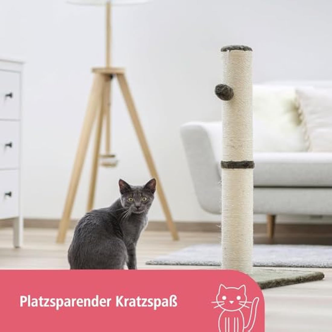 Kerbl Opal Maxi Cat Scratching Post – Sisal Furniture Protector, 78cm
