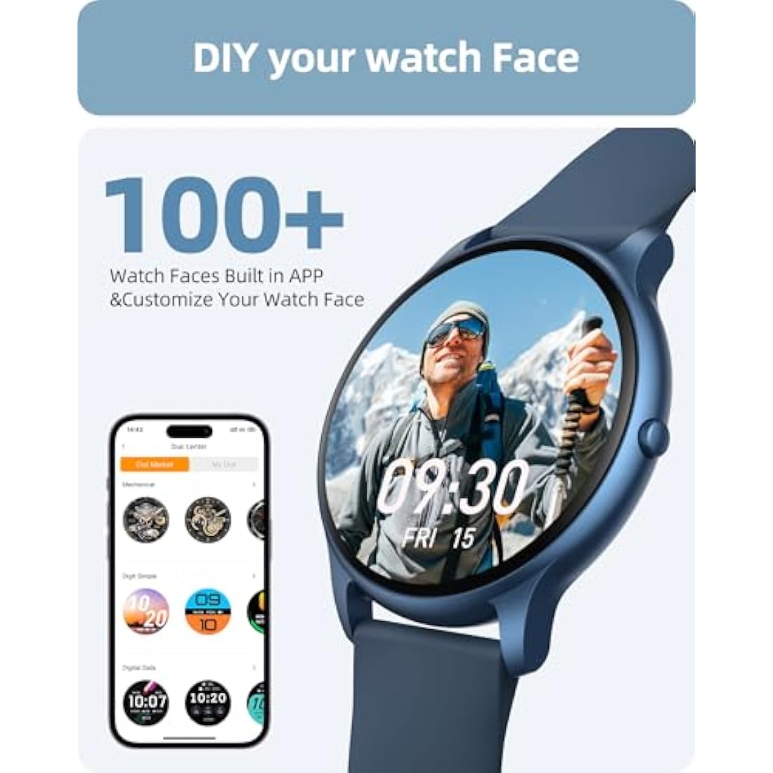 Parsonver Smart Watch with Bluetooth Call | 100+ Sport Modes - Blue