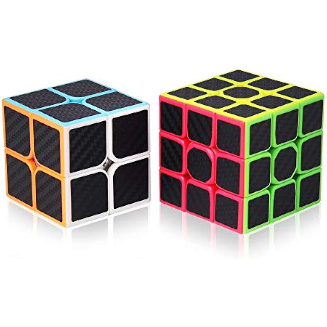 Roxenda Speed Cube Set | 2x2 3x3 Carbon Fiber Magic Puzzle Cubes