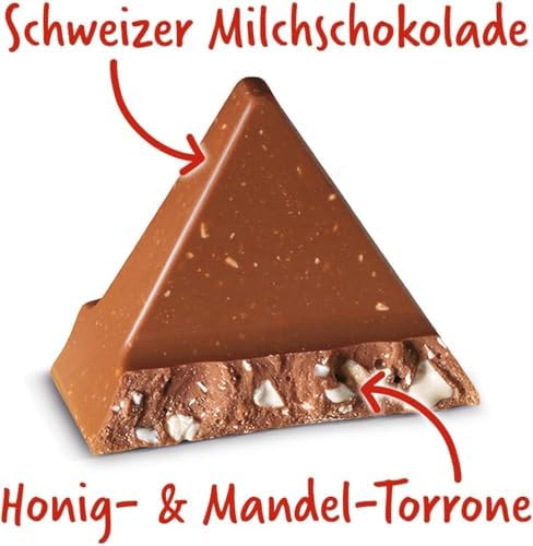 Toblerone Milk Chocolate with Honey & Almond Nougat - 20 x 100g Bars