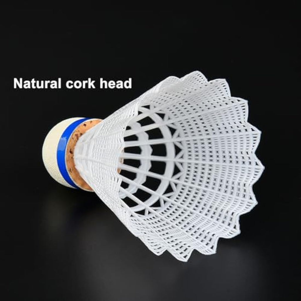 MANJHONG Nylon Badminton Shuttlecocks | Durable Cork Head | 12 Pack