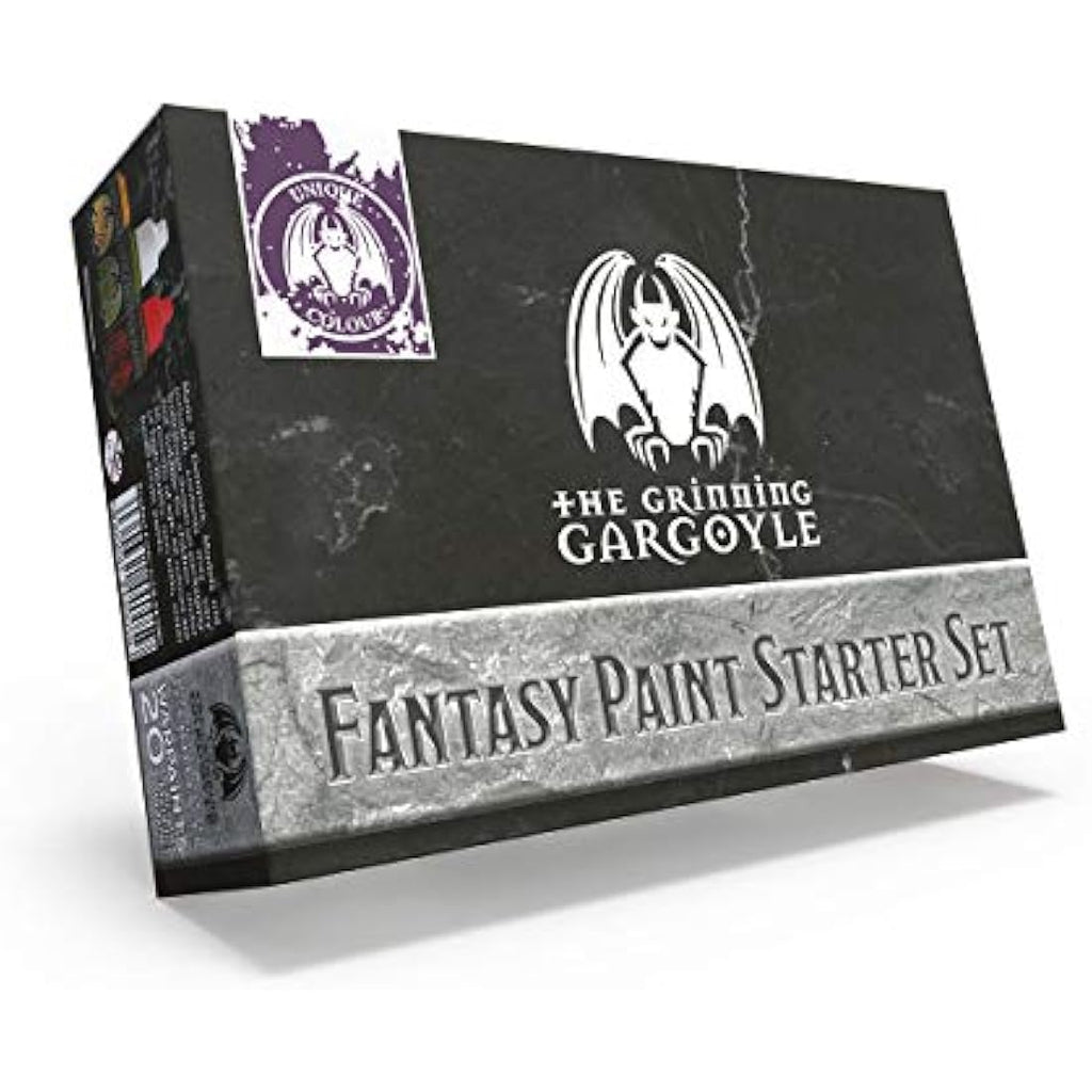 Grinning Gargoyle Miniature Paint Set - 20 Acrylic Paints with Brush