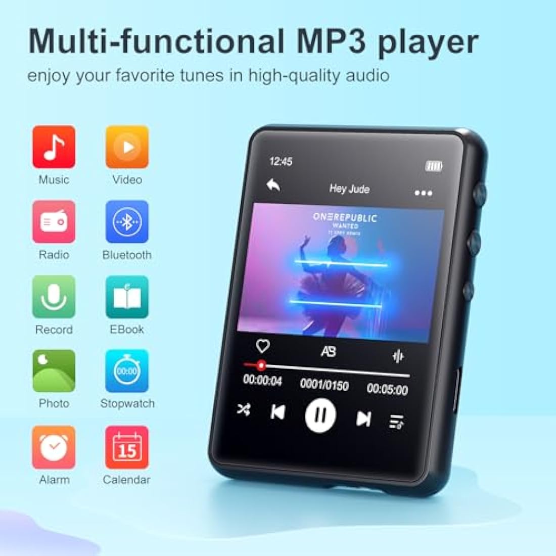 MECHEN 64GB MP3 Player with Bluetooth 5.3 | 2.4" Touch Screen HiFi Music