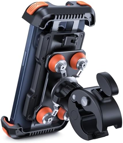 Lamicall Anti-Shock Motorcycle Phone Mount – Universal Bike Holder, Orange