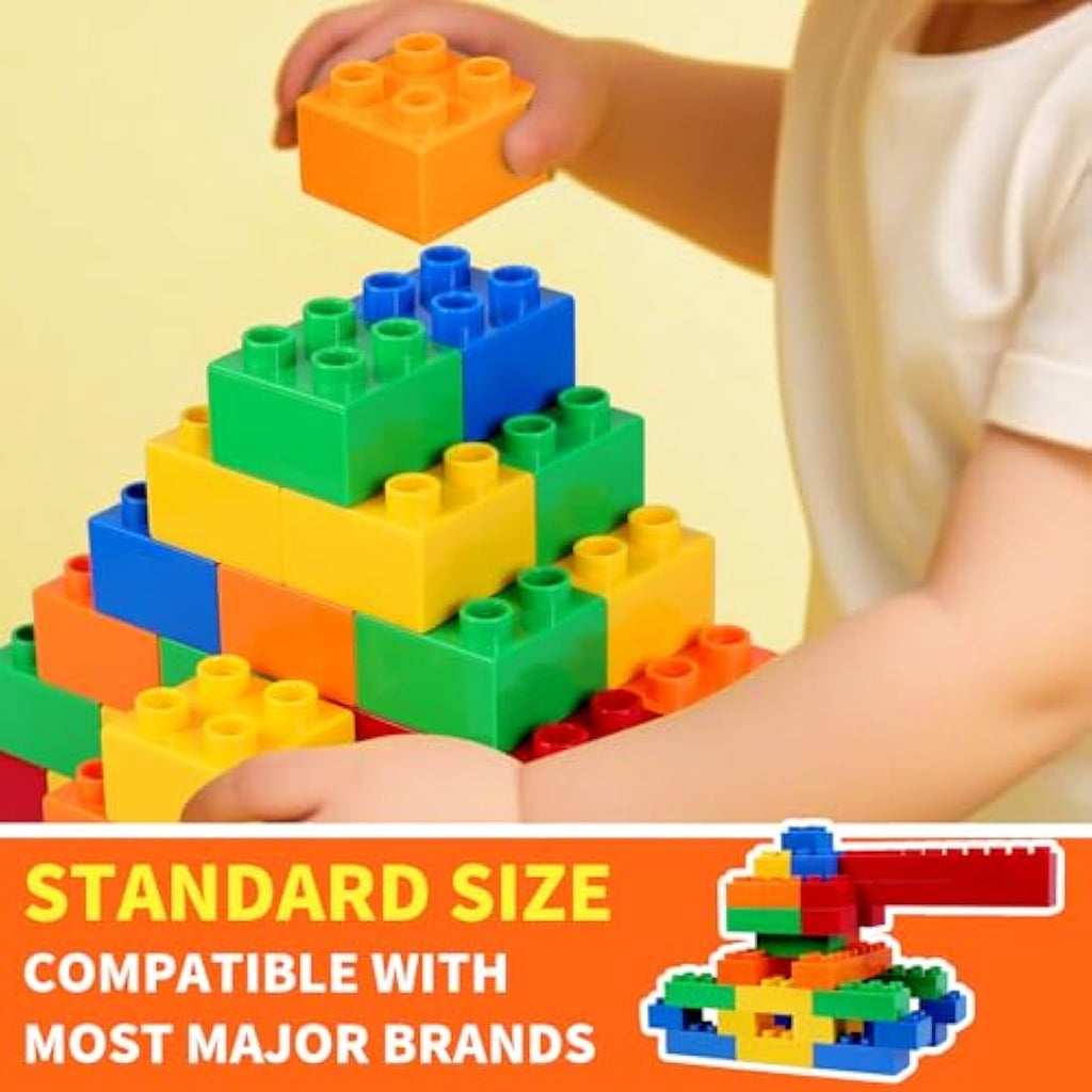 HIUME 100pc Large Building Block Set | Duplo Compatible Toddler Bricks
