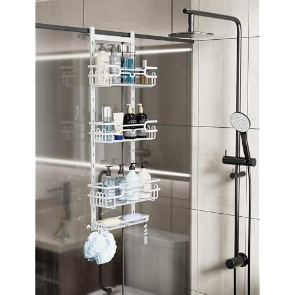 HapiRm Over the Door Shower Caddy – 4-Tier Rustproof Stainless Steel Organizer