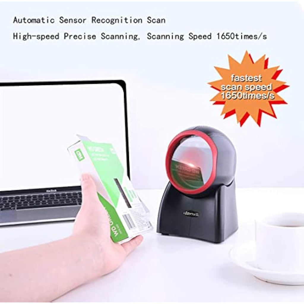 LENVII Desktop 2D Barcode Scanner | Handsfree QR Code Reader for POS