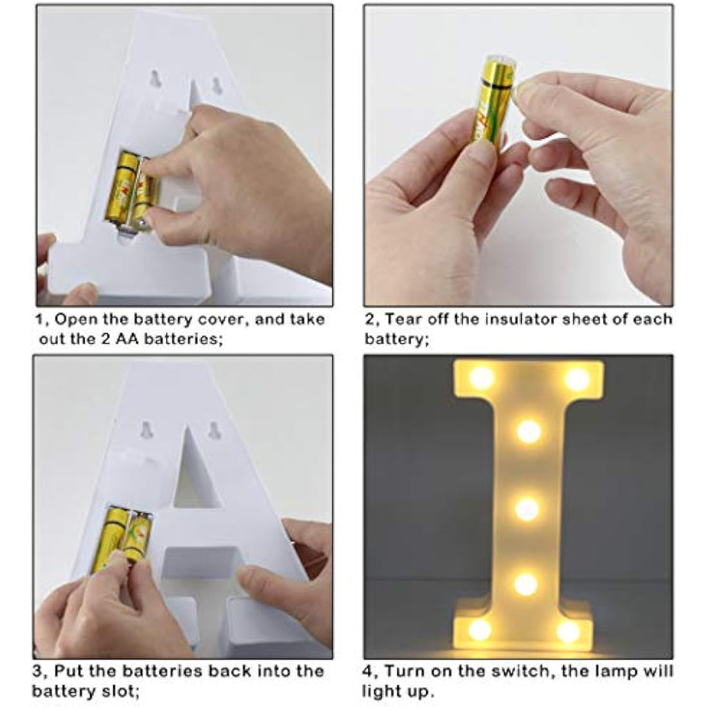 HONPHIER LED Marquee Letter Lights – Battery Operated Alphabet Sign (I)