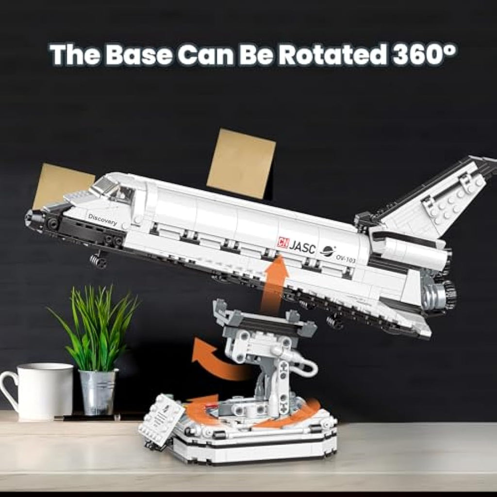 JMBricklayer Space Shuttle Building Blocks Kit - 954pc Model with Stand