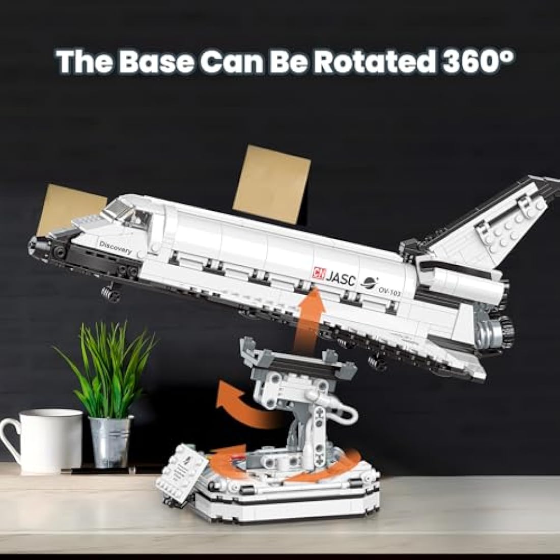 JMBricklayer Space Shuttle Building Blocks Kit - 954pc Model with Stand