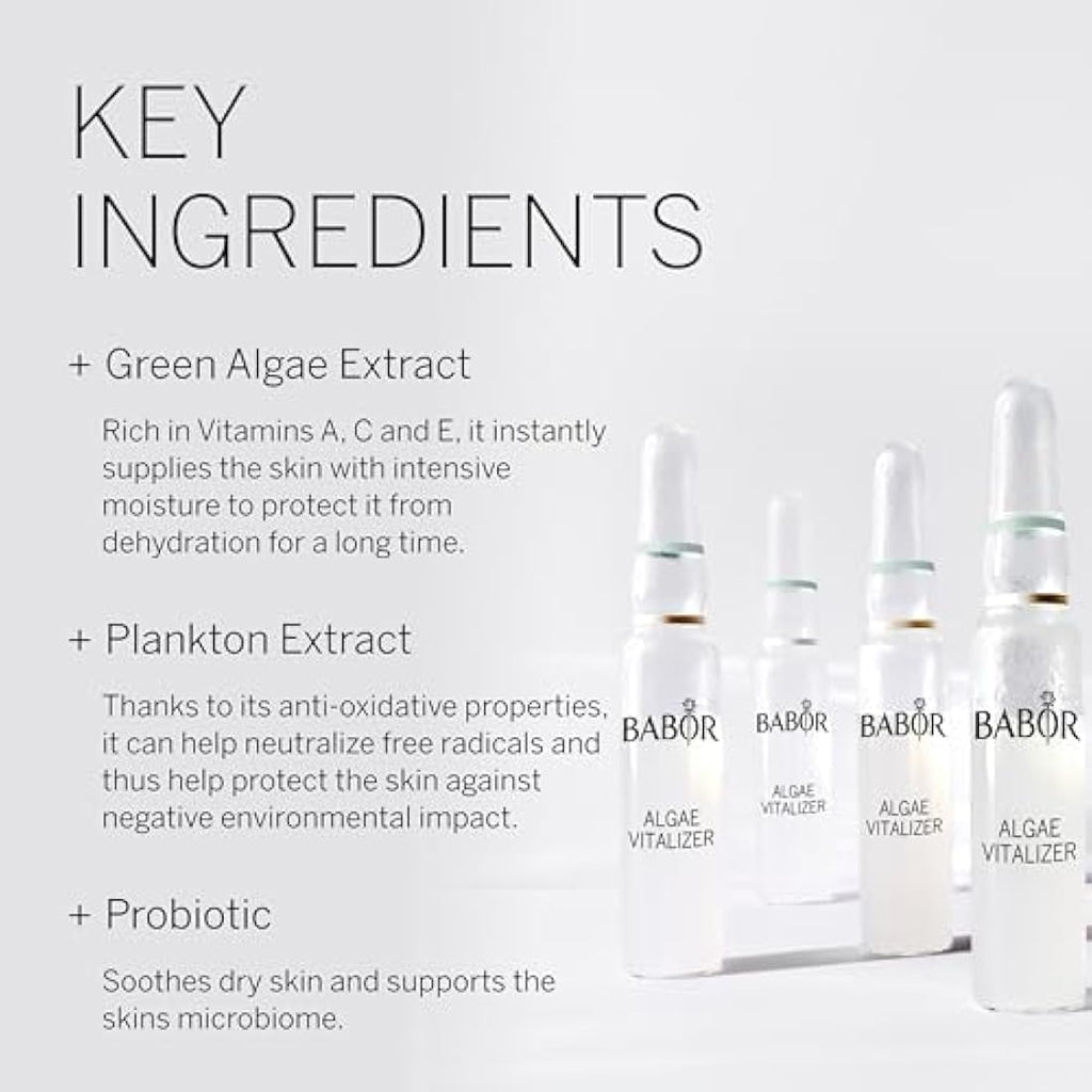 BABOR Algae Vitalizer Face Serum Ampoules | Revitalising Vegan Formula