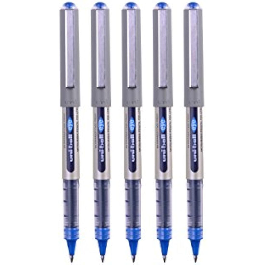 Uni-ball Eye UB-157 Rollerball Pens - Fine 0.7mm Blue Ink - 5 Pack