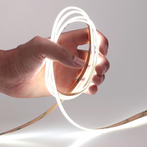 GOMING 49.2ft COB LED Strip Light | 24V Cool White 6000K Flexible Tape