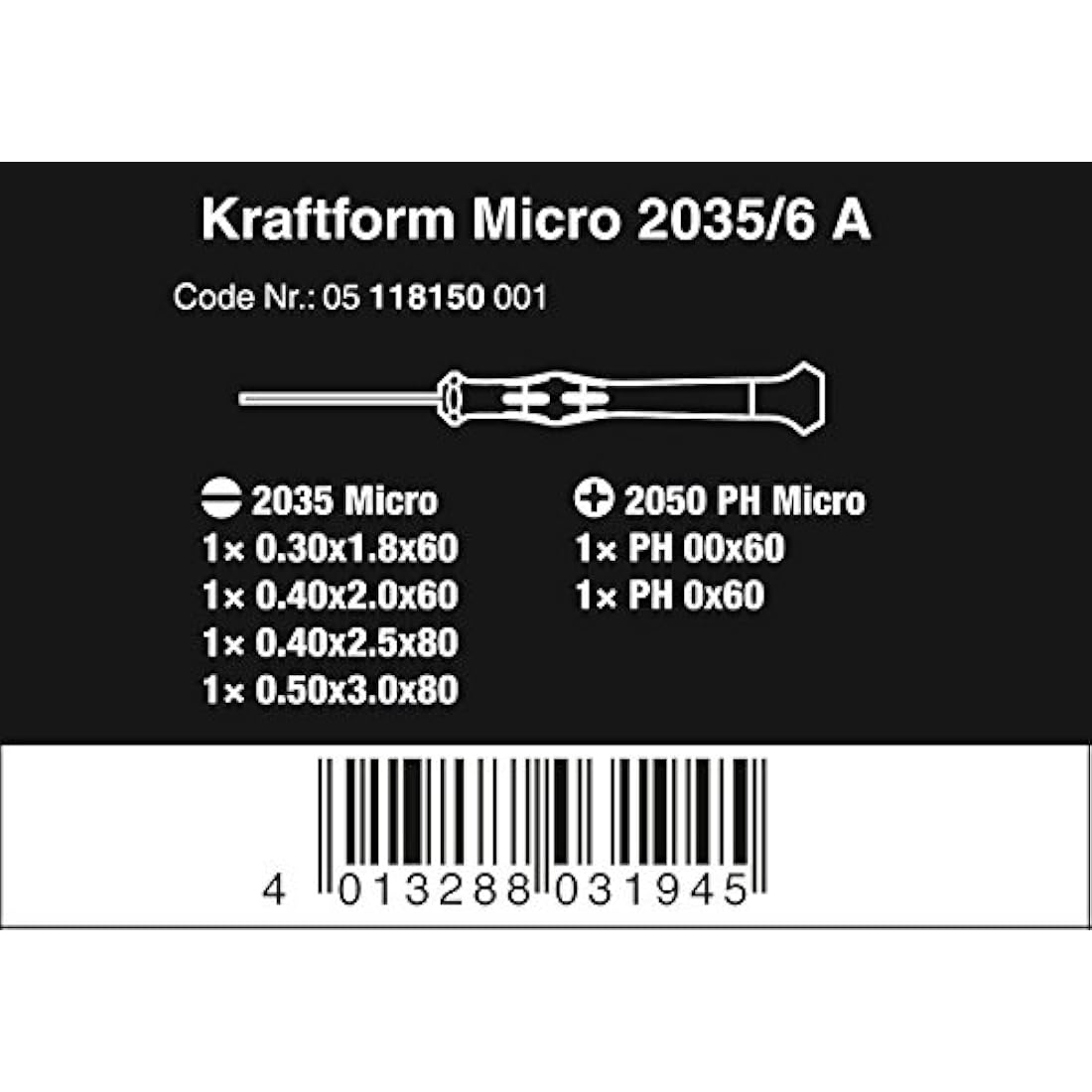 Wera Kraftform Micro Precision Screwdriver Set for Electronics | 6 Piece