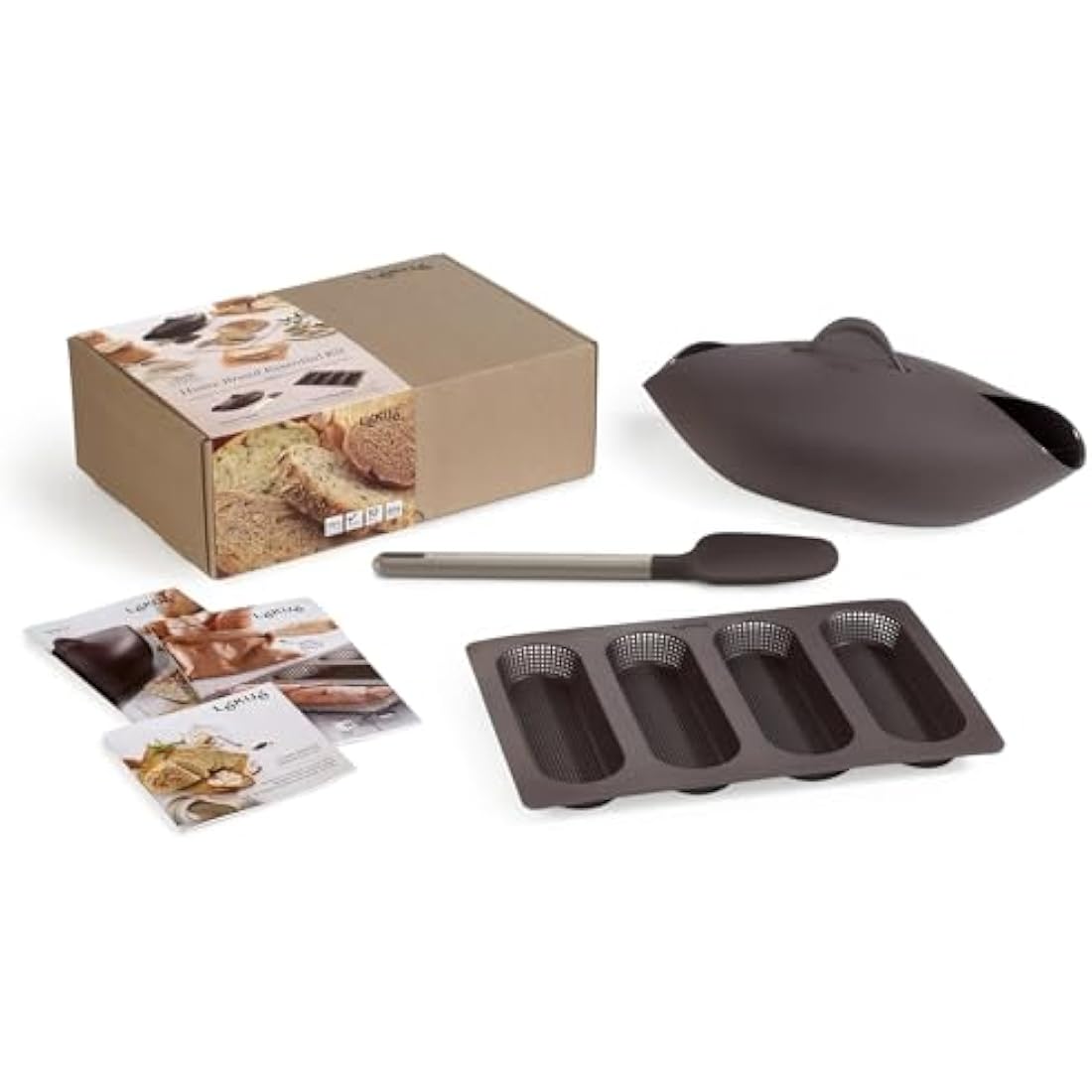 Lékué Silicone Homemade Bread Maker Kit with Mini Baguette Moulds