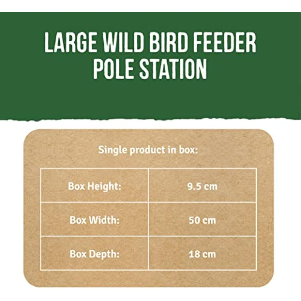 Honeyfield's Heavy Duty Bird Feeding Station | 3-Hook Garden Pole, Black