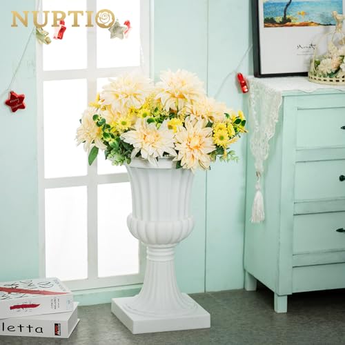 Jolof Store 2-Piece Classic Urn Planter | 50cm Tall Plastic Pedestal Pot