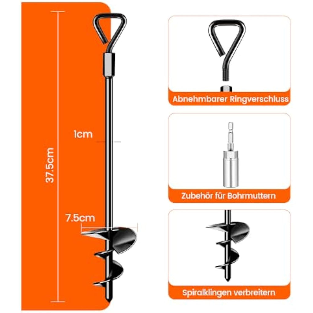 Jolof Store 14in Heavy Duty Spiral Ground Anchors for Trampolines