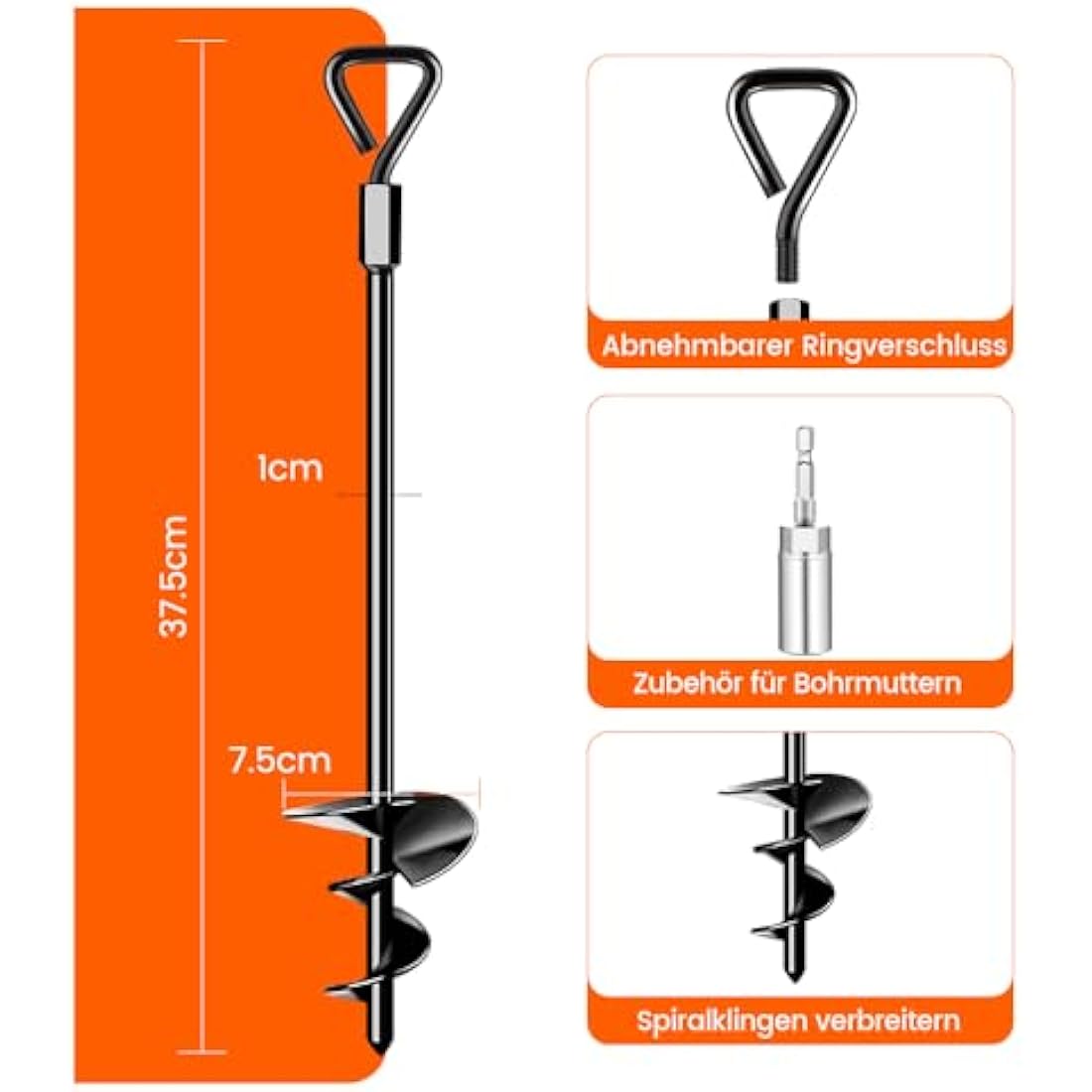 Jolof Store 14in Heavy Duty Spiral Ground Anchors for Trampolines