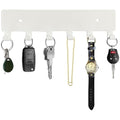 Jolof Store Key Holder for Wall – 6 Metal Hooks Self Adhesive Rack, White