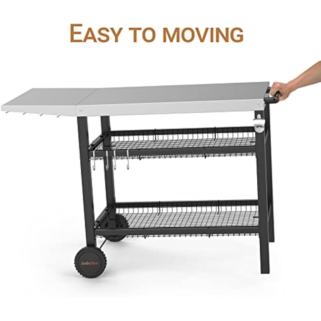 BBQ Prep Table – Stainless Steel Heavy Duty Grill Trolley
