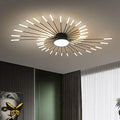 Modern LED Firework Ceiling Light – 43-Head Flush Mount Black