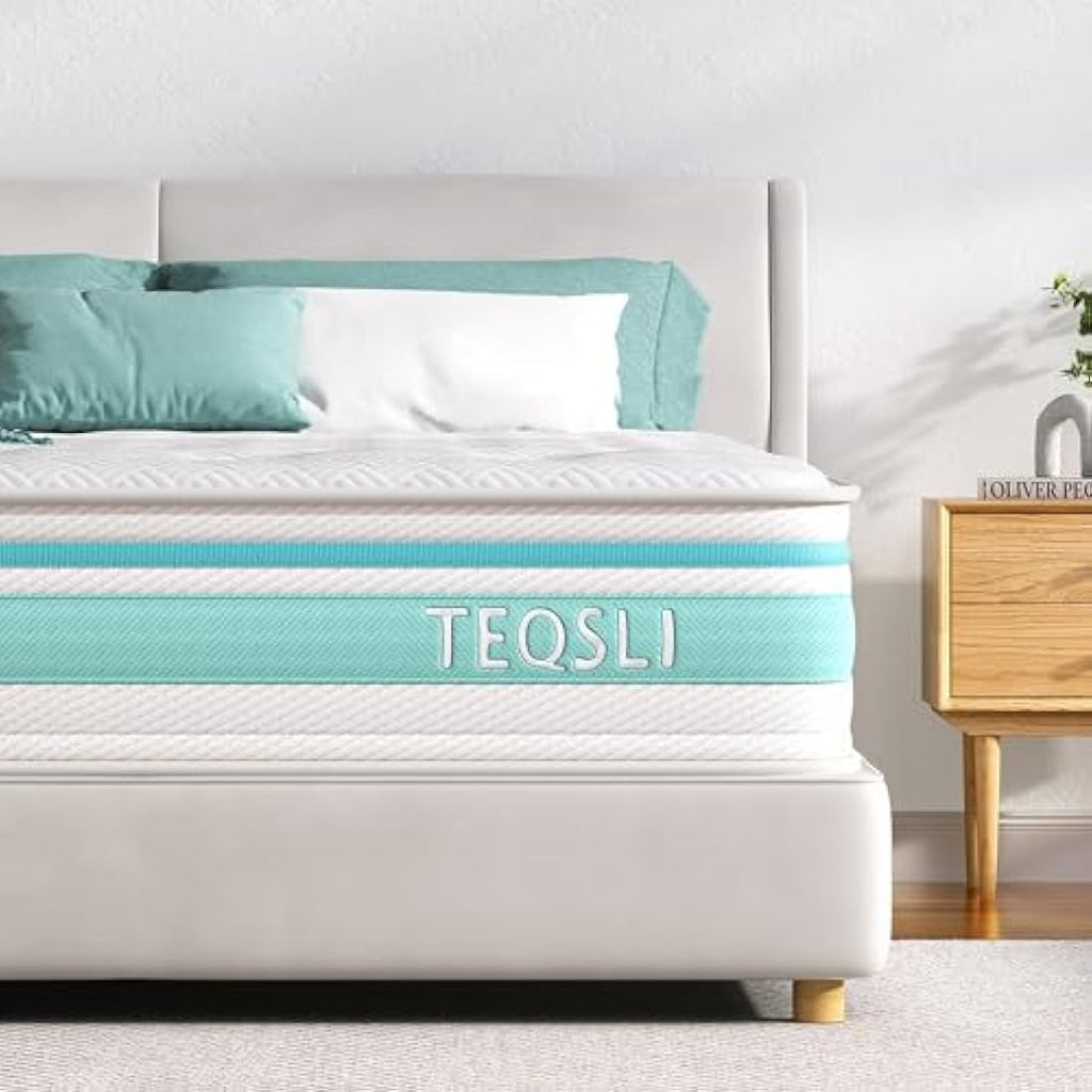 TeQsli Single Hybrid Mattress | 10 Inch 7-Zone Gel Memory Foam & Pocket Sprung