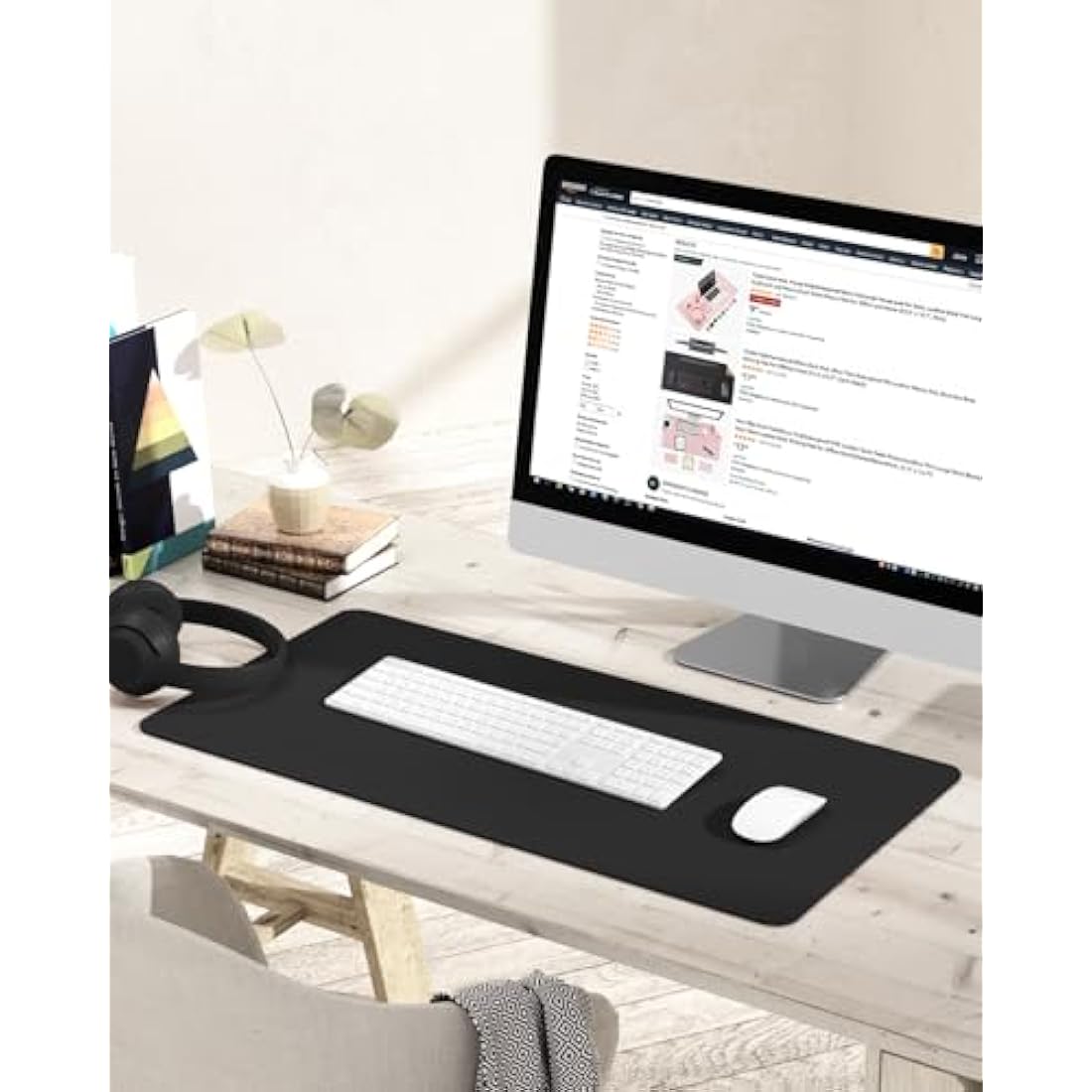 YSAGi Leather Desk Pad – Waterproof Non-Slip Office Writing Mat, Black