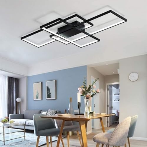 Modern LED Dimmable Ceiling Light | Black Metal & Acrylic